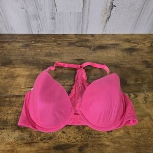 Victoria's Secret lined demi pink front clip Lace Bra women's size 34D